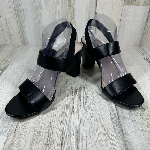 French Connection Classic Black Block Heel Sandals - Picture 5 of 9